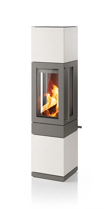 ASTANA Keramik glatt Alabaster Titan Rauchrohr hinten